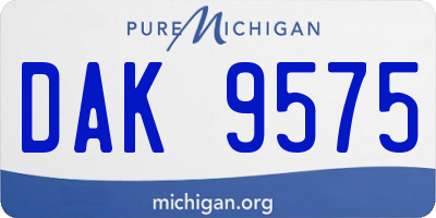 MI license plate DAK9575