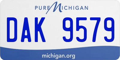 MI license plate DAK9579