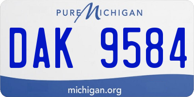 MI license plate DAK9584
