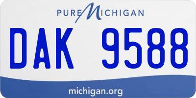 MI license plate DAK9588