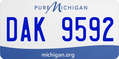 MI license plate DAK9592