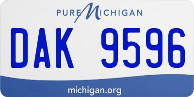 MI license plate DAK9596