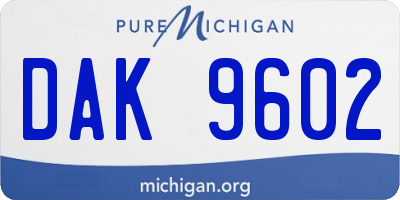 MI license plate DAK9602