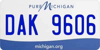 MI license plate DAK9606