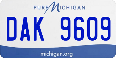 MI license plate DAK9609