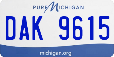 MI license plate DAK9615