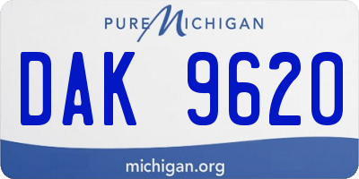 MI license plate DAK9620