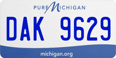 MI license plate DAK9629