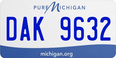 MI license plate DAK9632