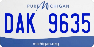 MI license plate DAK9635