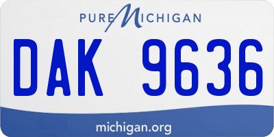 MI license plate DAK9636