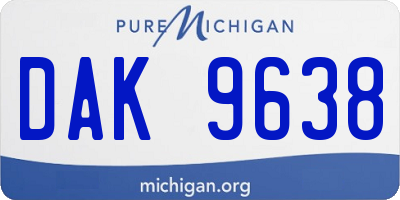 MI license plate DAK9638