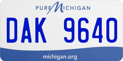 MI license plate DAK9640