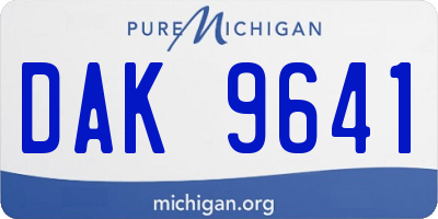 MI license plate DAK9641