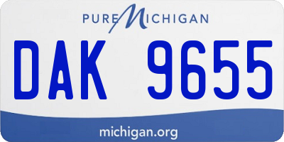 MI license plate DAK9655