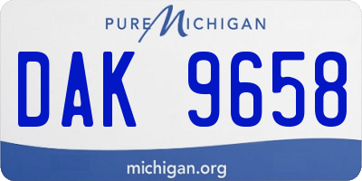 MI license plate DAK9658