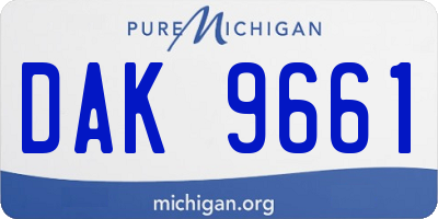 MI license plate DAK9661
