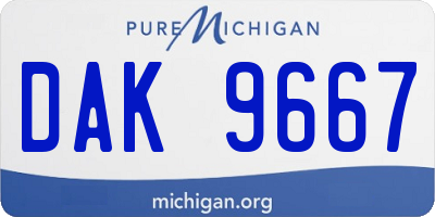 MI license plate DAK9667