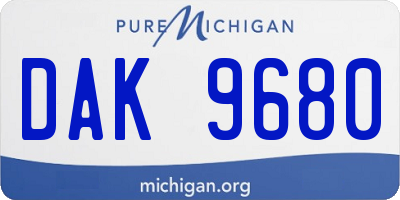 MI license plate DAK9680