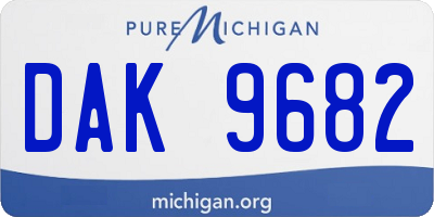 MI license plate DAK9682