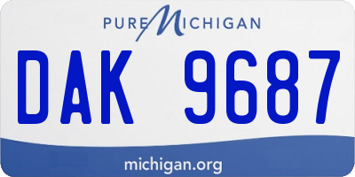 MI license plate DAK9687