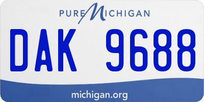 MI license plate DAK9688