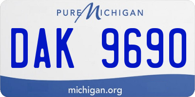 MI license plate DAK9690