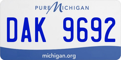 MI license plate DAK9692