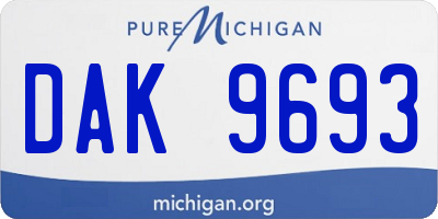 MI license plate DAK9693