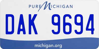 MI license plate DAK9694