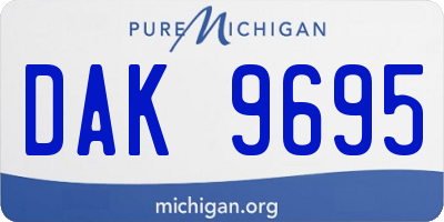 MI license plate DAK9695