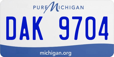 MI license plate DAK9704