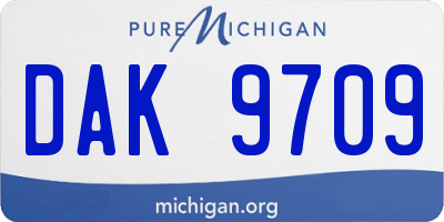 MI license plate DAK9709