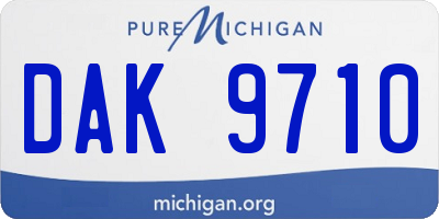 MI license plate DAK9710