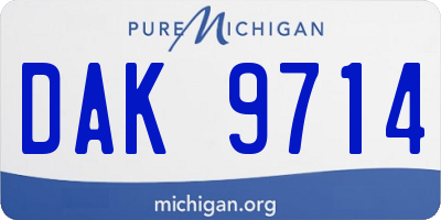 MI license plate DAK9714