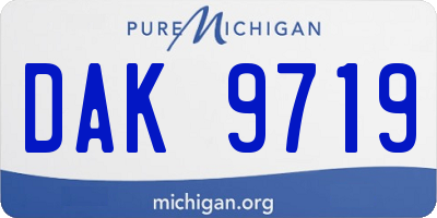 MI license plate DAK9719