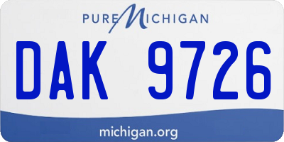 MI license plate DAK9726