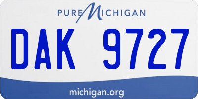 MI license plate DAK9727