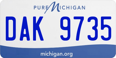 MI license plate DAK9735