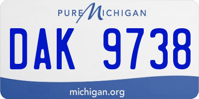 MI license plate DAK9738