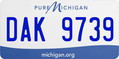 MI license plate DAK9739