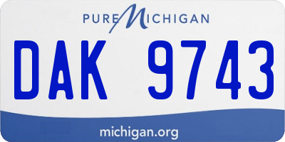 MI license plate DAK9743