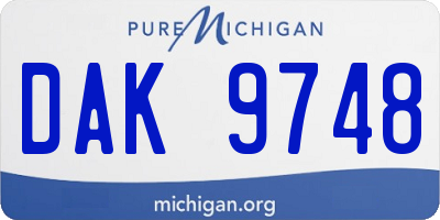 MI license plate DAK9748