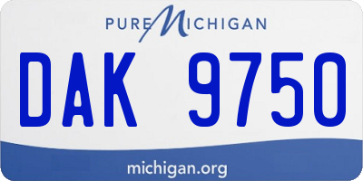 MI license plate DAK9750