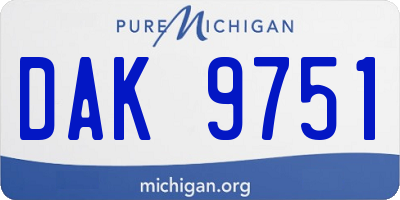 MI license plate DAK9751