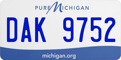 MI license plate DAK9752