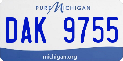 MI license plate DAK9755