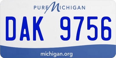 MI license plate DAK9756