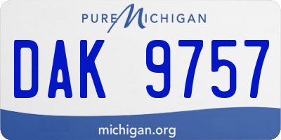 MI license plate DAK9757