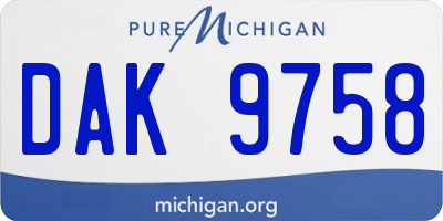MI license plate DAK9758